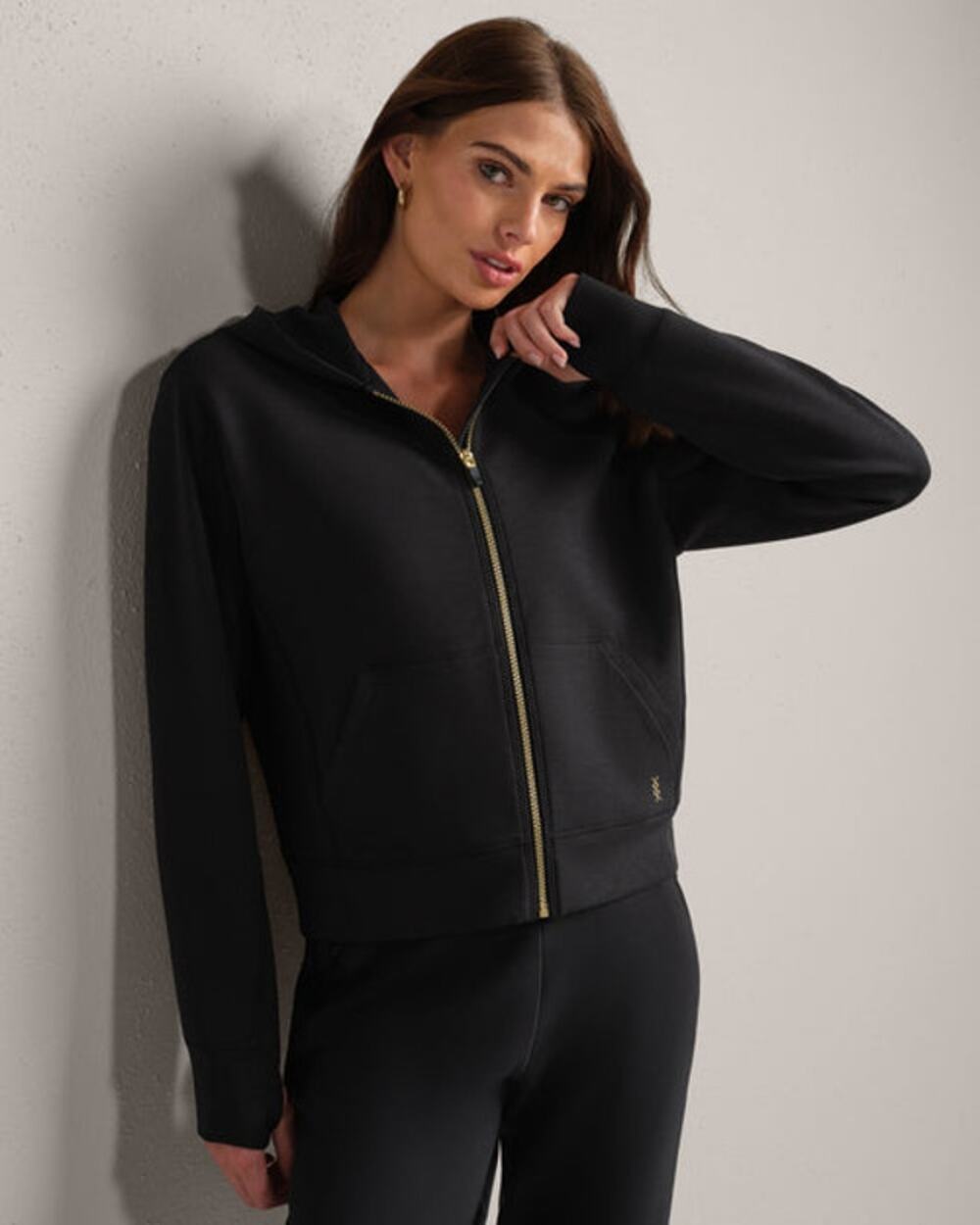 NWT Rhone DreamGlow Full Zip Hoodie in Pure Black Heather sz Medium